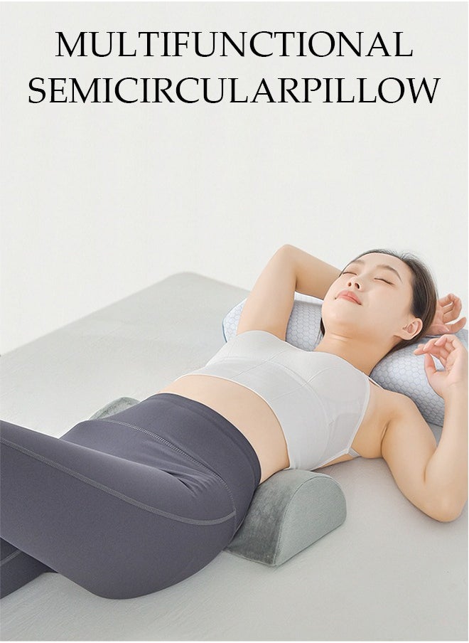 Half Moon Pillow，Multifunctional Knee Pillow, Memory Foam Leg Pillows,Soft Yet Firm，Reduce Neck Spine Back Hip Ankle Stress，for  Sleeping On Back or Side