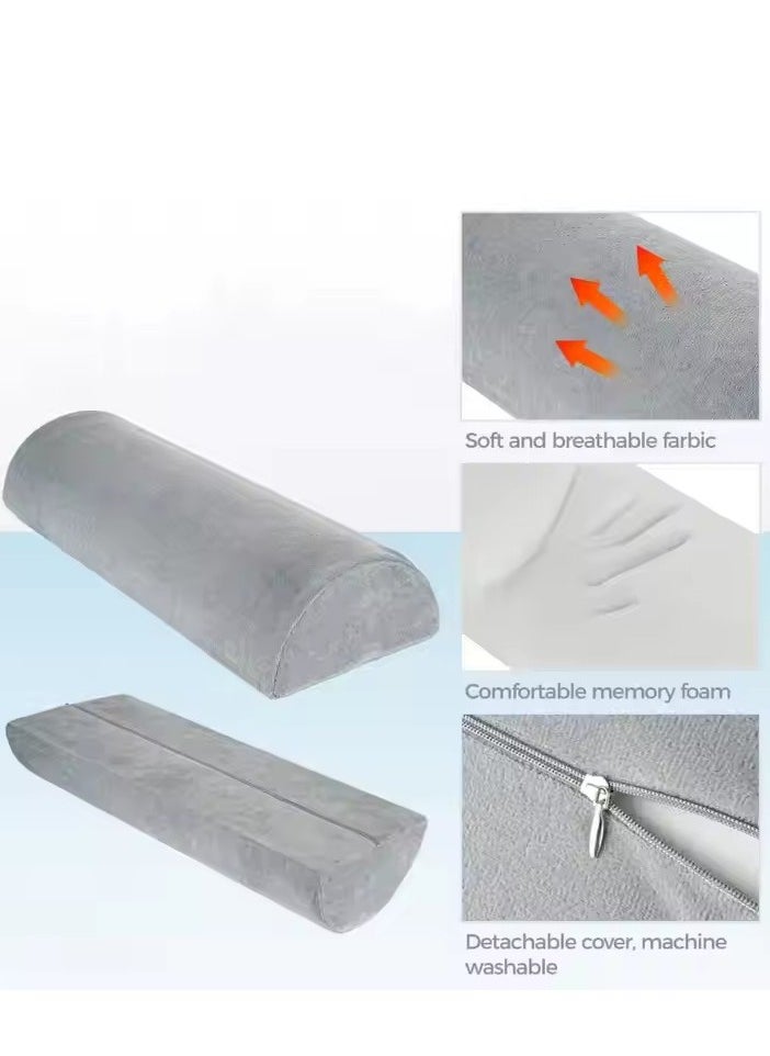 Half Moon Pillow，Multifunctional Knee Pillow, Memory Foam Leg Pillows,Soft Yet Firm，Reduce Neck Spine Back Hip Ankle Stress，for  Sleeping On Back or Side