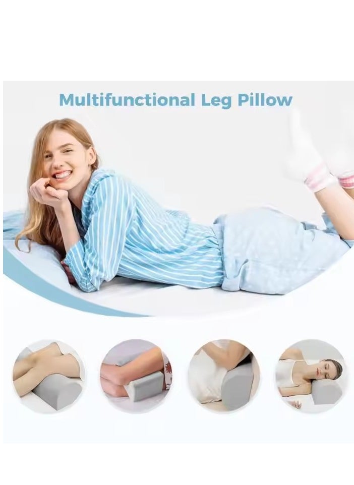 Half Moon Pillow，Multifunctional Knee Pillow, Memory Foam Leg Pillows,Soft Yet Firm，Reduce Neck Spine Back Hip Ankle Stress，for  Sleeping On Back or Side