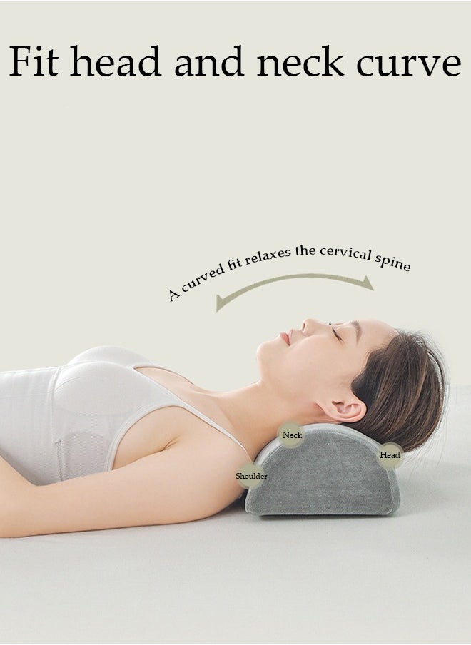 Half Moon Pillow，Multifunctional Knee Pillow, Memory Foam Leg Pillows,Soft Yet Firm，Reduce Neck Spine Back Hip Ankle Stress，for  Sleeping On Back or Side