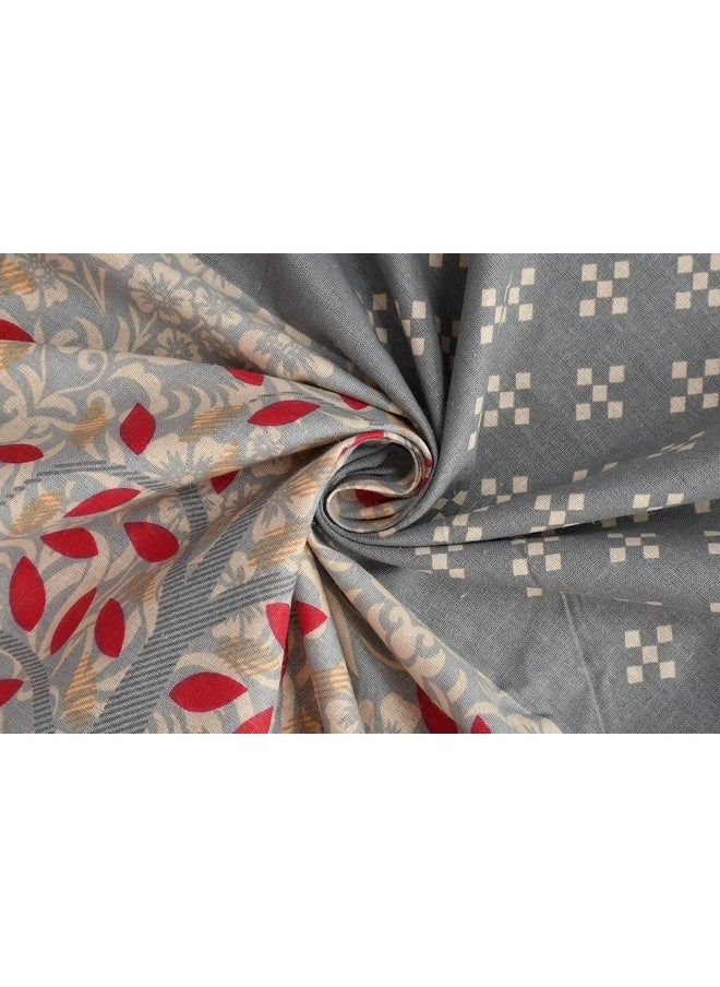 Mafatlal King Size Cotton Printed Bedsheet with 2 Pillow Covers for King Size Bed 144TC - 108 x108 inch