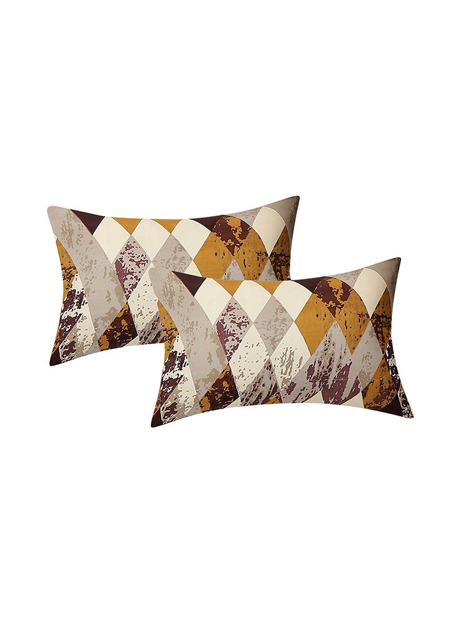 Status Contract-Cotton Rich Double Bedsheet with 2 Pillow Covers for Bed Room, Home, Hotel-120 GSM, Brown-Yellow, 220 X 240 Cm
