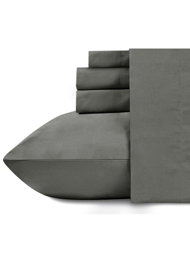 Naksh Bedsheet King Size Bed Cotton 210 TC Plain, Grey | 1 King Size Bedsheet Cotton (108 x 108 Inch) and 2 Pillow Covers
