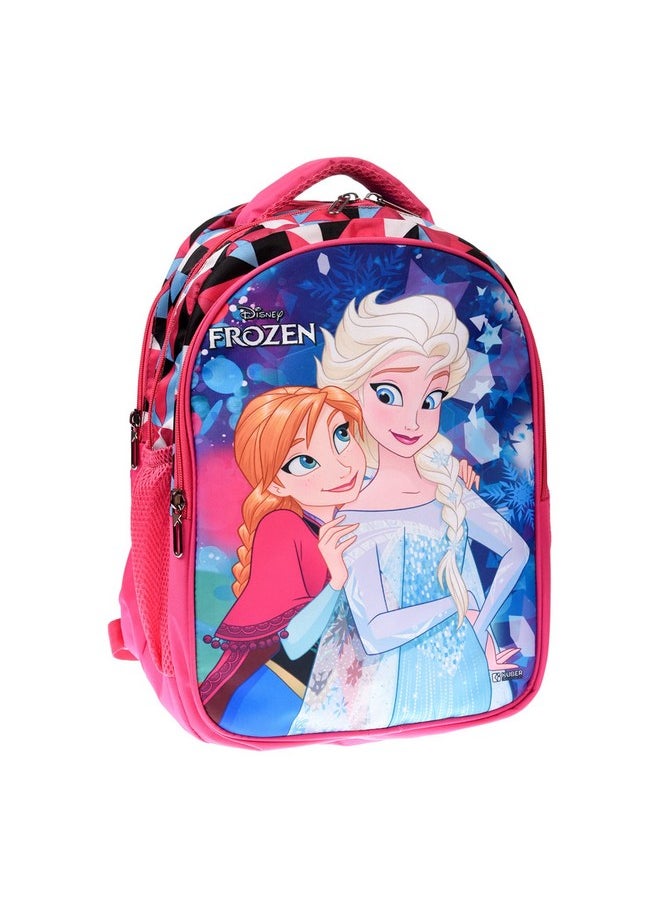 Kuber Industries School Bag For Girls, Boys|Disney Frozen Print Kids School Bag|3 Compartment With Durable Zip (Pink)