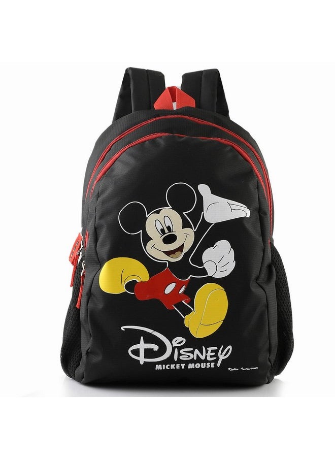 Kuber Industries Polyester Waterproof Disney Mickey Mouse Print Backpack|Sturdy School Bag For Kids,14 Inch (Black)