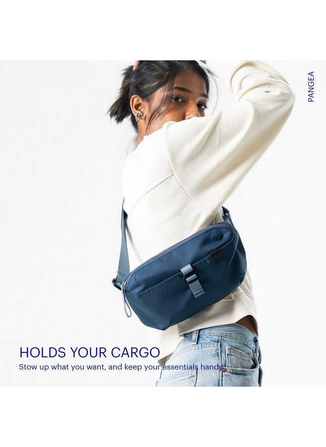 DailyObjects PET Deep Sea Orbit Fanny Unisex Sling Crossbody Waist Bag I 100% Recycled | Handcrafted | Travel Pouch Bag I Stylish and Spacious | Adjustable Straps with G-Hook Closure | Made in India