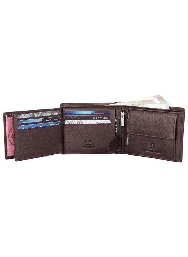 WildHorn Gift Hamper for Men I RFID Protected Leather Wallet, Keychain & Pen Combo Gift Set I Gift for Friend, Boyfriend,Husband,Father, Son etc (Brown M)