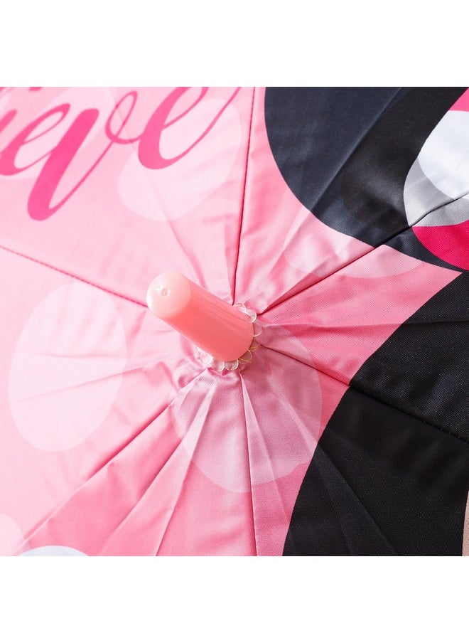 Kuber Industries Disney Minnie Print Umbrella For Kids|Automatic Umbrella For Rain (Pink)