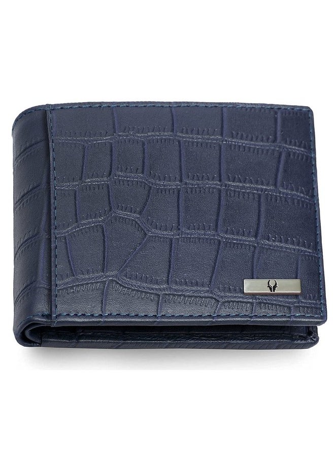 WildHorn Gift Hamper for Men I Leather Wallet, Keychain & Pen Combo Gift Set I Gift for Friend, Boyfriend,Husband,Father, Son etc (Blue Cr M)