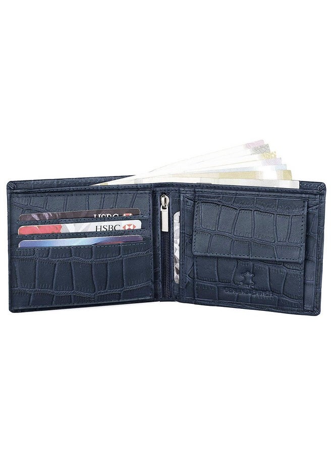 WildHorn Gift Hamper for Men I Leather Wallet, Keychain & Pen Combo Gift Set I Gift for Friend, Boyfriend,Husband,Father, Son etc (Blue Cr M)