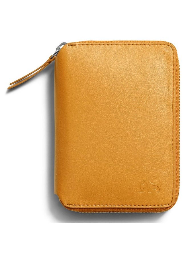 DailyObjects Check-In Travel Passport Wallet Cover for Men and Women | Passport Cover with Zip Around Closure made of Vegan Leather | Passport Holder with Credit Debit Card Slots - Yellow