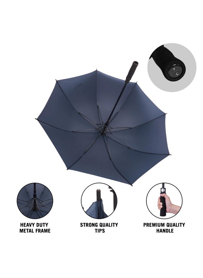 KENNETH COLE New York Automatic Golf Umbrella for Men & Women with UV & Rain Protection Navy Blue