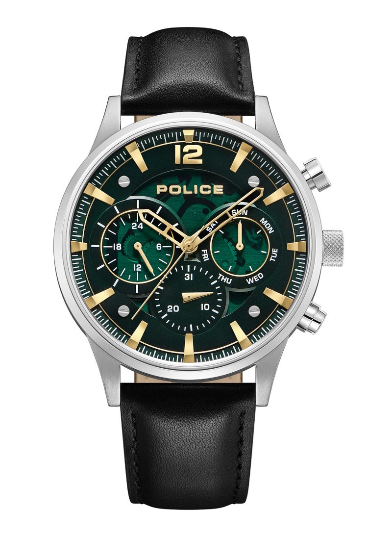 Men's Driver II Watch For Men With With Black Leather Strap 43 Mm 5 Atm