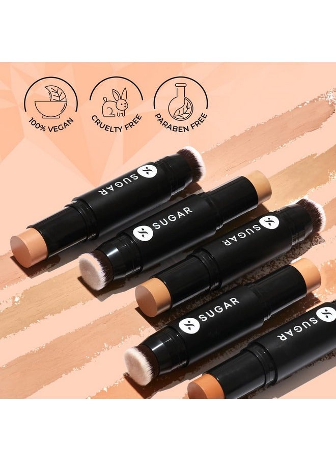 SUGAR Cosmetics Ace Of Face Matte Foundation Stick with In-Built Brush | For All Skin type,Lasts 24hrs | Full Coverage Foundation for Women | 12gm - 25 Macchiato