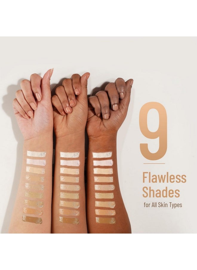 Swiss Beauty High Performance Foundation | Water-Resistant | Medium to Buildable Coverage | Lightweight | Easy to Blend | With Vitamin C & Niacinamide | Natural Buff, 55g