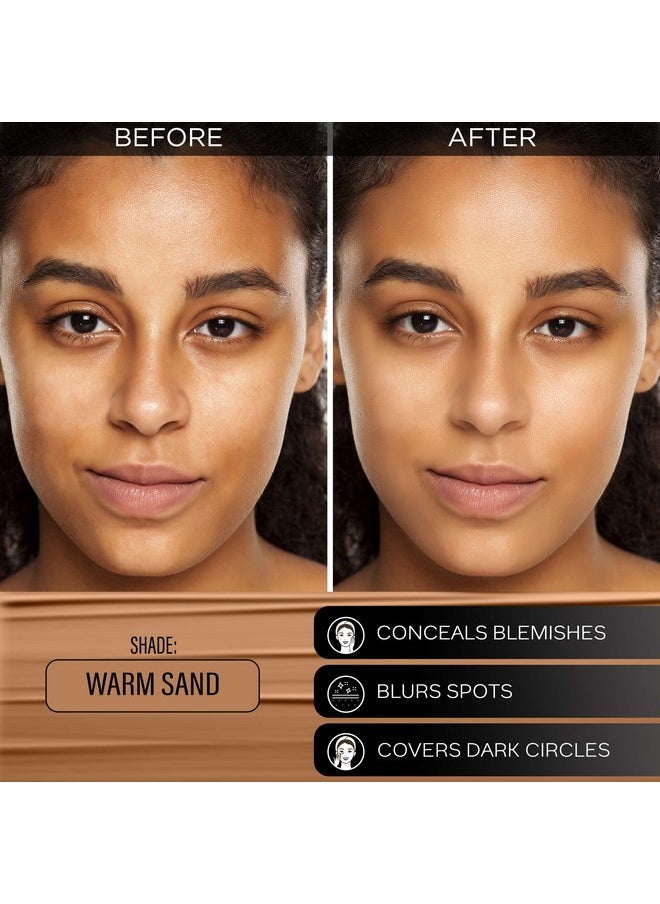 FACESCANADA All Day Hydra Matte Foundation Cream| 3-In-1 Foundation + Moisturizer + Spf 30 | 24 Hr Aloe Hydration & Vitamin C | 10Hr Long Wear | Medium To High Buildable Coverage | Warm Sand | 25Ml