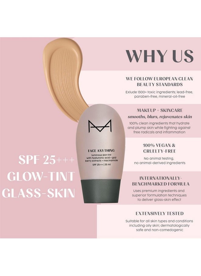 HOUSE OF MAKEUP Face Tint With Hyaluronic Acid, Niacinamide|B B Cream For Women, Men, All|Glass Skin Makeup For Women|Luminous Cc Cream For Oily Skin|35 Ml (L10-Light Skin Tone)