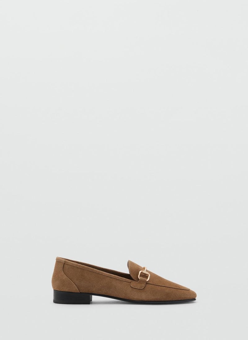 Suede Buckle Moccasins