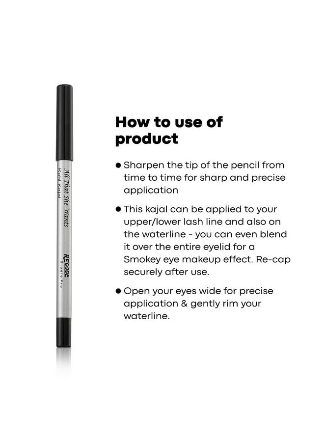Recode Black Kohl Kajal Pencil All That She Wants 1.20 GMS