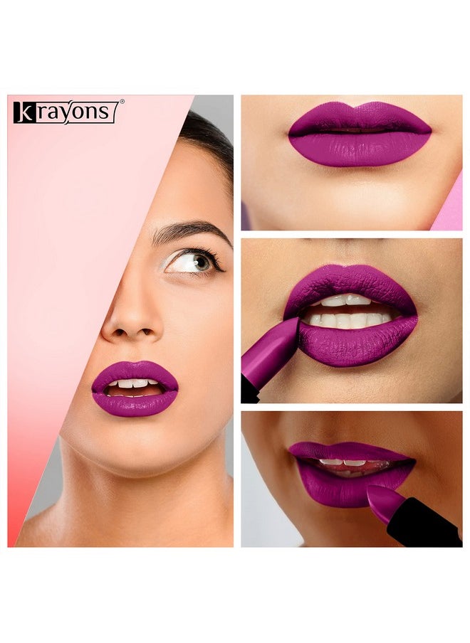 Krayons Cute Pop Matte Lipstick, Waterproof, Longlasting, Brick Tone, French Rose, Angel Pink, 3.5gm Each (Pack of 3)