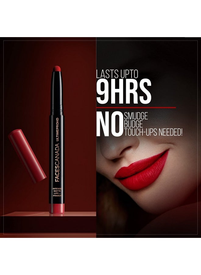 FACES CANADA Ultime Pro HD Intense Matte Lipstick + Primer - Boysenberry (Plum), 1.4g | 9HR Long Stay | Flawless HD Matte Finish | Intense Color | Lightweight | Smooth Glide | Primer Infused