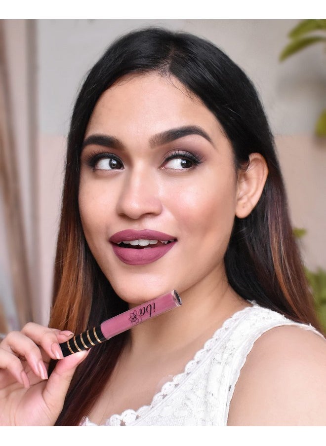 Iba Maxx Matte Liquid Lipstick- Sugar N Spice | Infused with Vitamin E & Almond Oil | Transfer Proof & Long Lasting | Waterproof & Smudge Proof | Velvet Matte Finish & Highly Pigmented | Lightweight & Comfortable | Non-Sticky and Non-Drying | Lip Makeup | 2.6ml