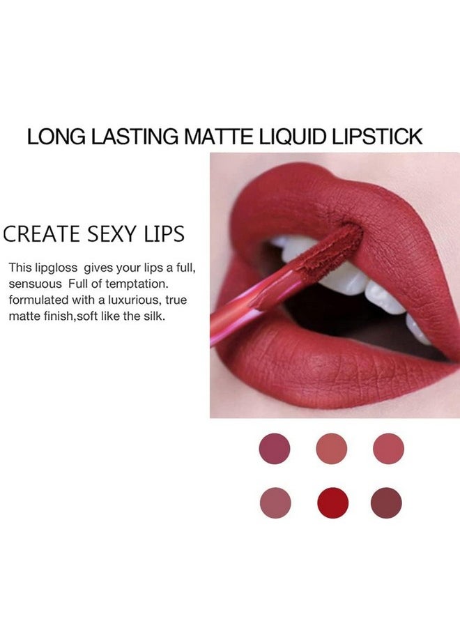 Huda Crush Beauty Ultra Smooth Velvet Finish Book Style Liquid Matte Lipstick Gift Set For Girl'S & Women - Waterproof | Long-Lasting | Non - Transfer (Pack Of 6 Pieces, 3Ml Each)