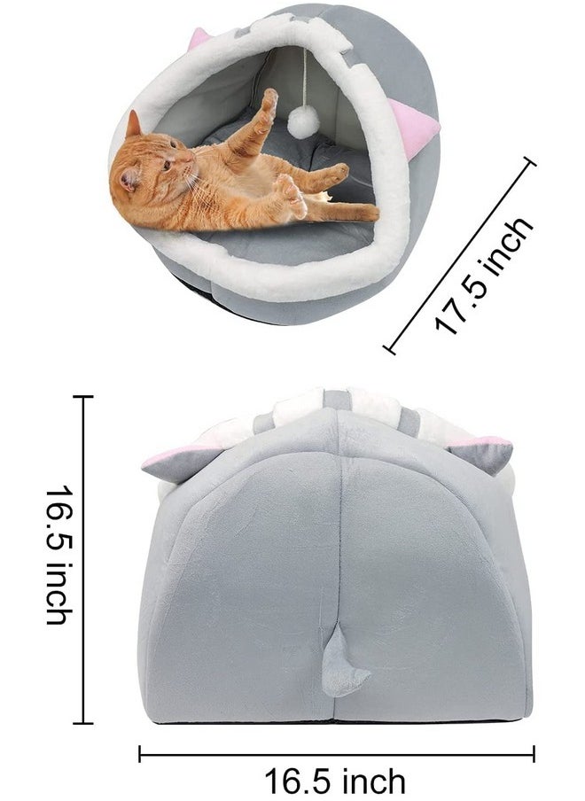 Warm Pet Basket Cozy Kitten Lounger Cushion Cat House Tent Very Soft Dog Mat Bag For Washable Cave Cat Beds,Kitten Beds,Cat Beds & Furniture, Pet Bed - Dinosaur || Large Size ||