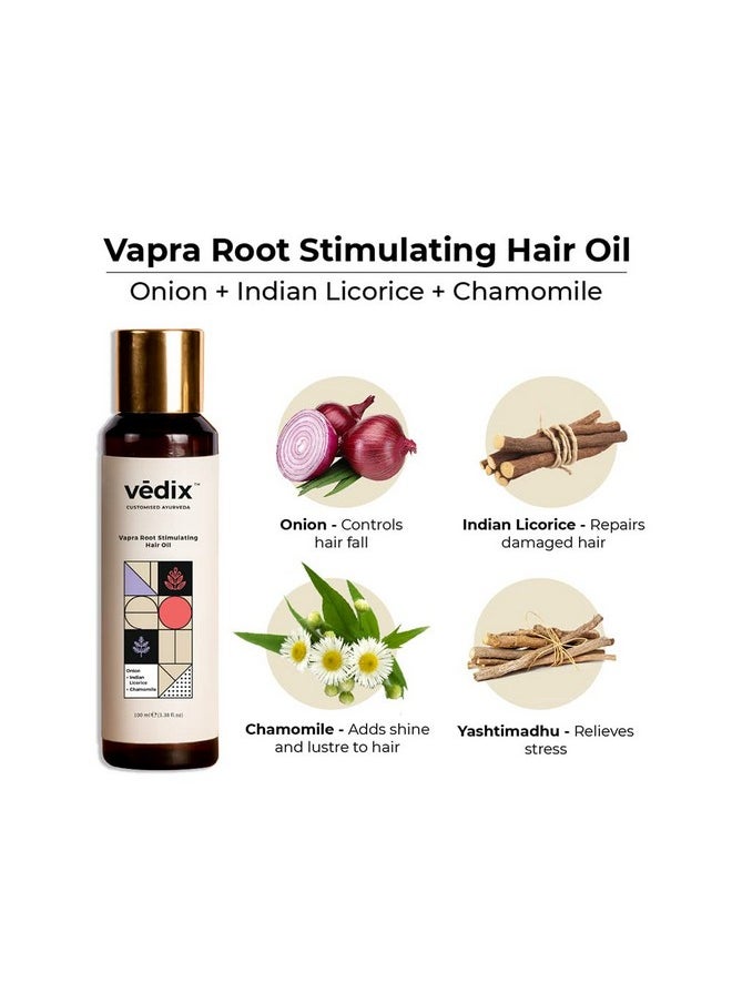 Vedix Customized Hair Fall Control Regimen For Normal/Oily Hair - Dry Scalp & Wavy Hair - 3 Product Kit - Anti Hair Fall Oil With Onion+Indian Licorice - Hair Growth Serum, 540 Grams