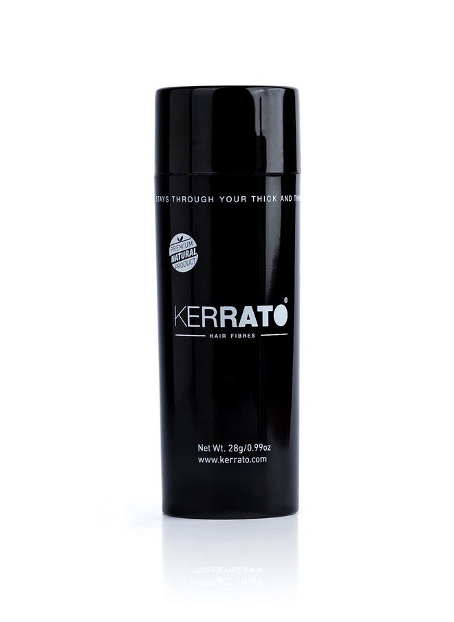 Kerrato Hair Fibres for Thinning Hair (DARK BROWN) Natural - 28g - Conceals Hair Loss in 10 seconds - Natural Hair Thickener & Fibre for Thin Hair for Men & Women