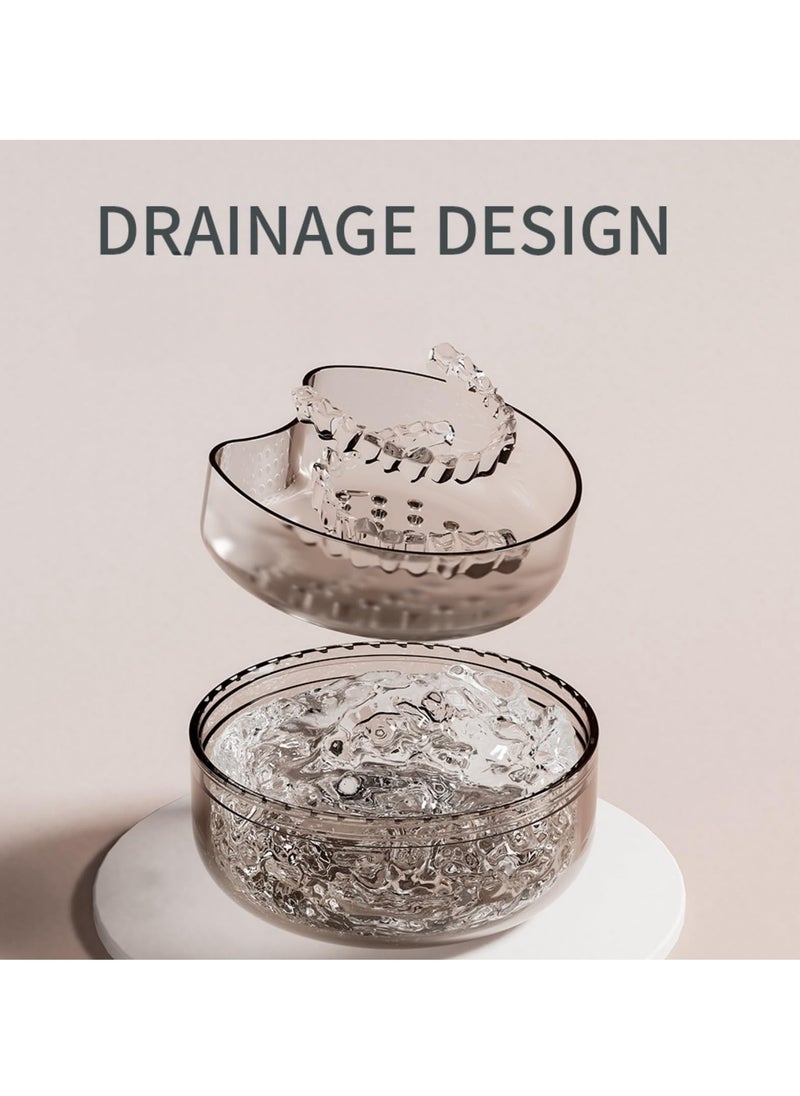 Portable Denture and Aligner Care Kit, Leak-Proof Case with Mouth Guard Cup for Easy Cleaning and Soaking