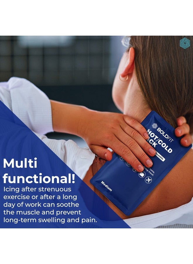 Boldfit Reusable Hot and Cold Ice Pack | Flexible Gel for Injuries, Shoulders, Knee, Back, Neck Hot Compression Gel Pack for Pain Relief-Medium Pack of 2