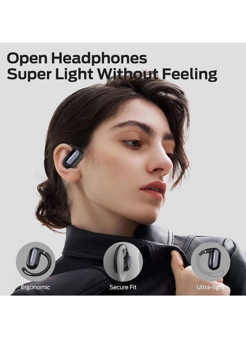 Open Ear AC322, Bluetooth 5.4 headset, 36 hours battery life, IPX5 waterproof, clear communication, ergonomic design, adjustable ear angle, not easy to fall off wireless Bluetooth headset.