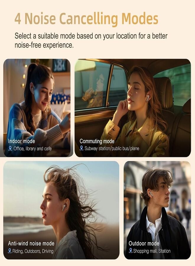 MeloBuds Pro HT08, Wireless Earbuds, Active Noise Cancellation Bluetooth Earphones, Comfortable Fit, Ultra-Low Latency Gaming Earbuds, 34 Hours Playtime - Gold