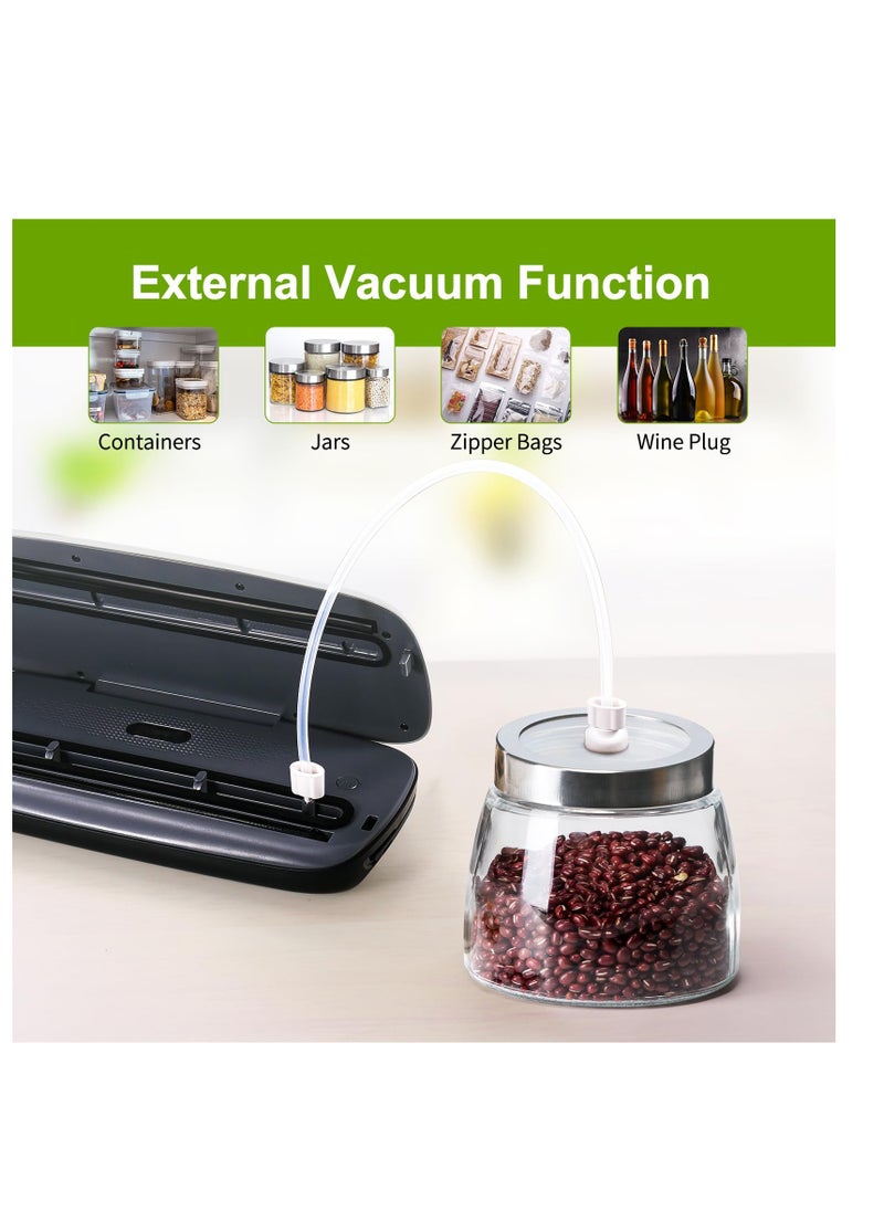 Vacuum Sealer Machine, Automatic Food Vacuum Sealer, One-touch Sealing Vacuum Vac Pack Machine, Suitable for Sous Vide Cooking Dry & Moist Foods (Black)