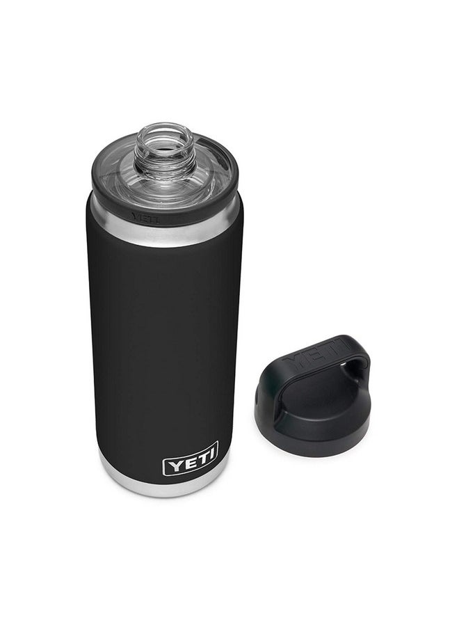 YETI Rambler 26 oz Bottle, Vacuum Insulated, Stainless Steel with Chug Cap, Black