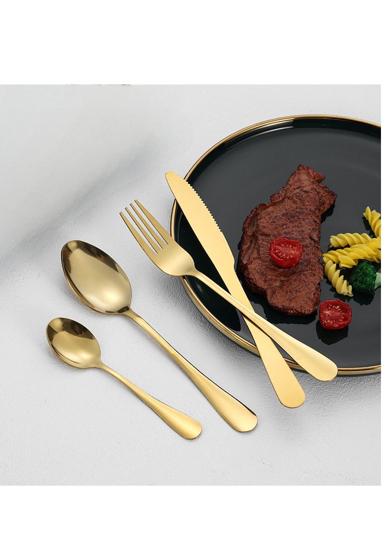 Cutlery Set Stainless Steel Cutlery Set + Cutlery Rack Includes 24 Pieces Gift Box High Value Safe-Silver
