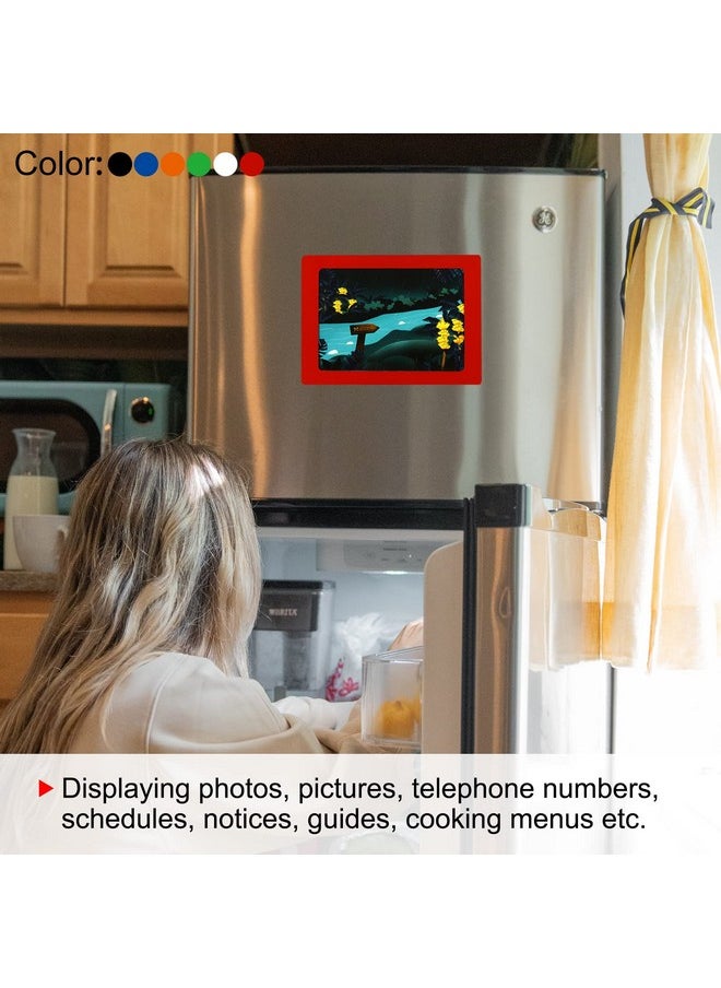 Magnetic Picture Frame 6 Pack Picture Holder Holds 5X7 Inch Photos For Refrigerator Home Office Wall Pvc Multicolor