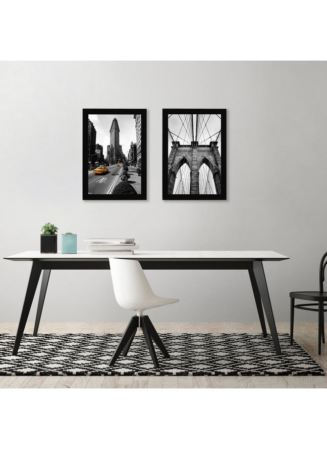 Americanflat 11x17 Picture Frame with Shatter-Resistant Glass - Set of 2 - Gallery Style Frame with Engineered Wood - Signature Collection - Picture Frame Set for Wall Display - Black