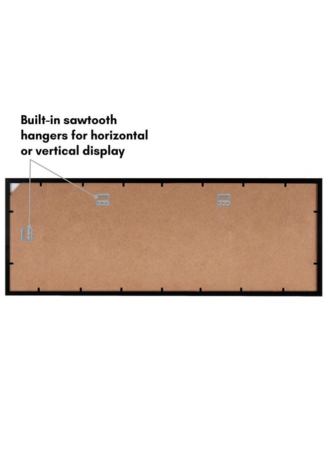 Americanflat 12x36 Picture Frame with Polished Plexiglass - Gallery Style Frame with Engineered Wood - Signature Collection - Photo Frame for Wall Display - Black