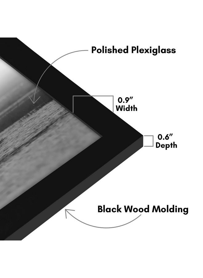 Americanflat 12x36 Picture Frame with Polished Plexiglass - Gallery Style Frame with Engineered Wood - Signature Collection - Photo Frame for Wall Display - Black
