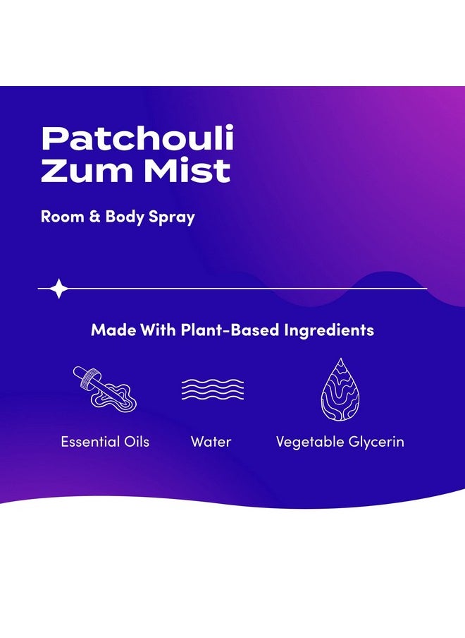 Zum Indigo Wild Mist Room & Body Spray - Aromatherapy Essential Oil Spray - Natural Body Mist & Room Spray - Patchouli Scent - 4 fl oz