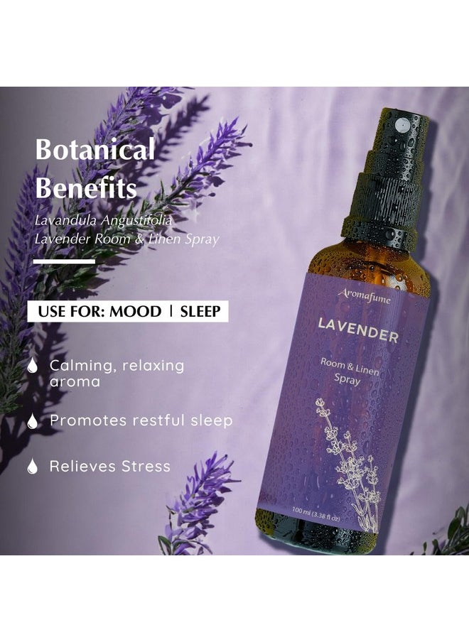 Lavender Room, Linen & Pillow Spray by Aromafume | 100ml/3.38 fl oz | with Pure Lavender Essential Oil | Aromatherapy Spray for Relaxation, Sleep & Stress Relief | Mist for Bedding, Fabrics