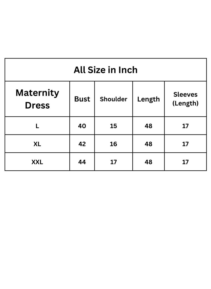 Zebees Cotton Maternity & Feeding Dress, Comfortable Fit, Concealed Zips