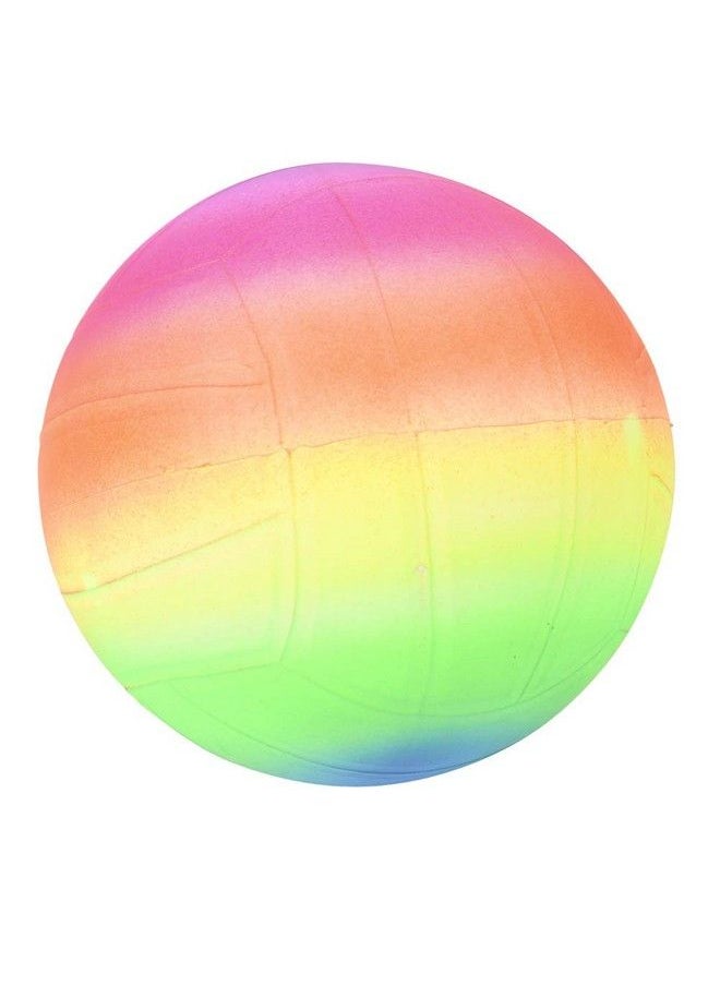 Rainbow Sports Balls 6 Inch (Pack Of 4) Inflatable Vinyl Balls For Kids And Toddlers With Added Hand Air Pump Neon Basketball Soccer Ball And Volleyball For Playground Indoor And Outdoor Use