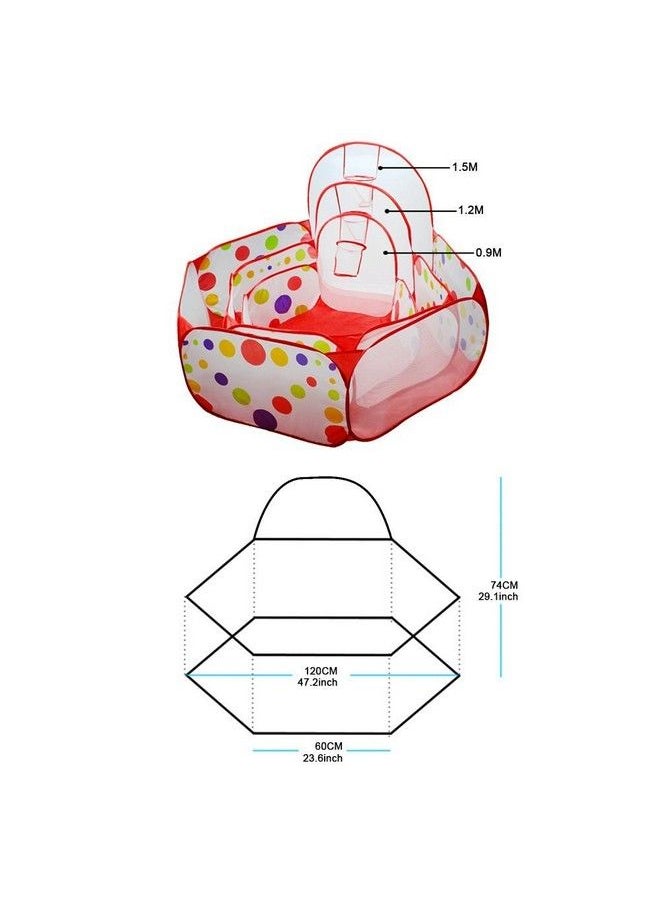 Ball Pit Play Tent With Basketball Hoop For Kids Toddlers Outdoor Indoor Play 4 Ft/120Cm (Balls Not Included)