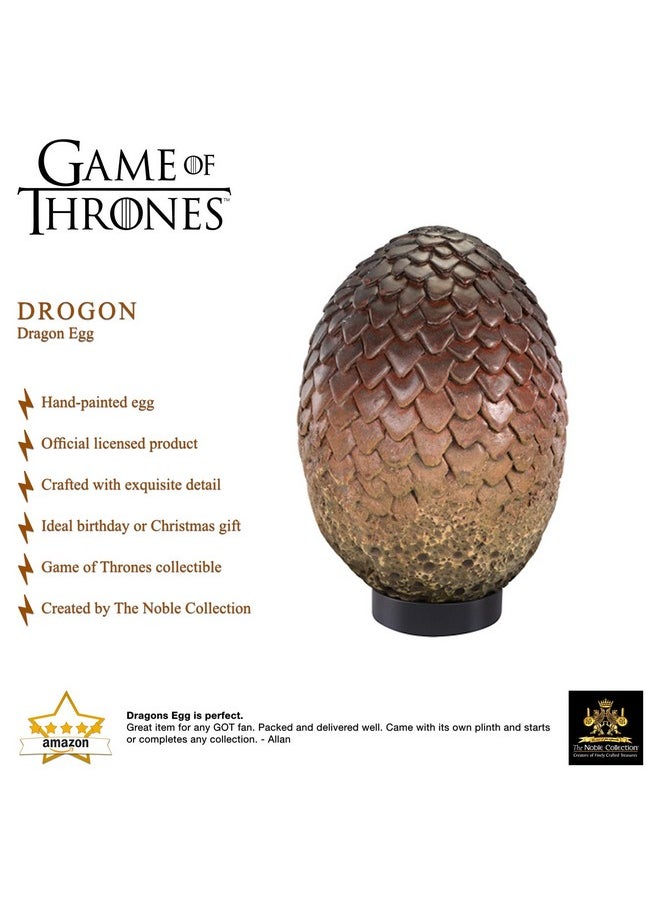 The Noble Collection Game of Thrones Drogon Egg ( Red )