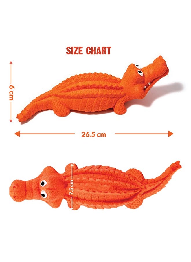 Goofy Tails Dog Toys, Natural Rubber Crocodile Chew Toys for Dogs, Non-Toxic Squeaky Toys for Dogs, Dog Toy for All Breeds, Safe Toys for Dog, Dogs Toys for Aggressive Chewers