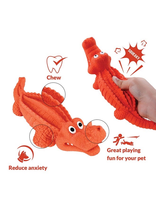 Goofy Tails Dog Toys, Natural Rubber Crocodile Chew Toys for Dogs, Non-Toxic Squeaky Toys for Dogs, Dog Toy for All Breeds, Safe Toys for Dog, Dogs Toys for Aggressive Chewers