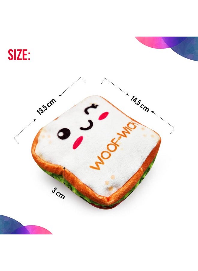 Goofy Tails Food Buddies Sandwich Plush Toys for Dogs| Crinkle Dog Toys for Puppies| Dog Squeaky Toy| Soft Toys for Dogs and Puppies| Pet Toys for Dog| Squeaky Toy for Dogs